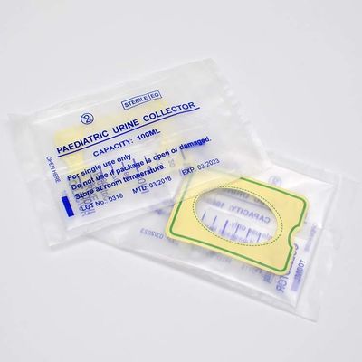Αποστειρωμένη τσάντα αποξηράνσεων ούρων μωρών, παιδιατρική τσάντα συλλογής ούρων 100ml 200ml